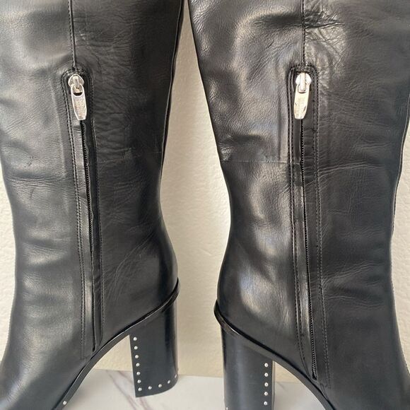 Sigerson Morrison Mars Black Leather Studded Boots - Picture 9 of 14